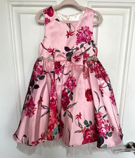 Couture Princess Pink & Red Floral Dress Girls 4 Years, with Diamontes and Bow