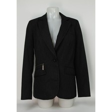 Womens Jasper Conran Blazer Size 12 UK Black Pinstripe Smart Jacket Article