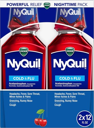 Vicks nyquil 354ml cherry - nyquil, x2