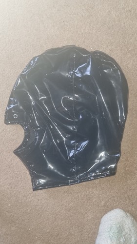 Pvc wet look bondage hood - bondage,