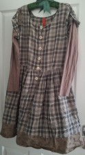 Ewa I Walla Vintage Size S Check Boho Hippy Lagenlook Tunic Dress