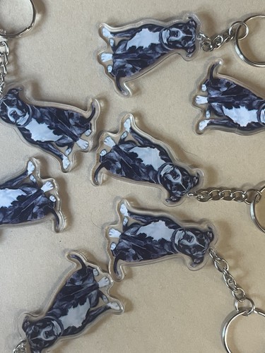Black staffy keyring handmade - staffy,