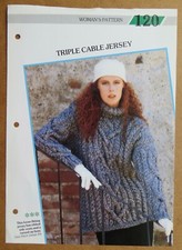 Woman's Robin DK Knitting Pattern 120: Lady's Triple Cable Jumper:  34-38"