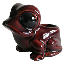 Frog Shape Planter Vase Denmead Pottery Brown Ceramic Ornament 6" Birthday Gift