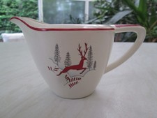 Crown Devon milk jug in the Stockholm / leaping deer design