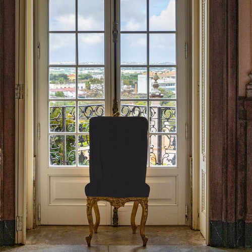 Black elastic chair - chair, cover