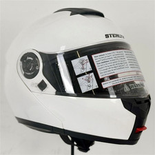 Stealth V159 Flip Front Motorcycle Road Plain White Gloss 2XL Helmet Marked