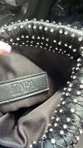 Zara black studded leather - black,