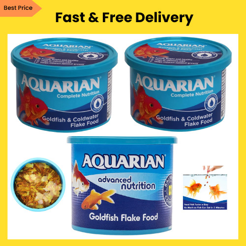 Aquarian goldfish flake food - flake,