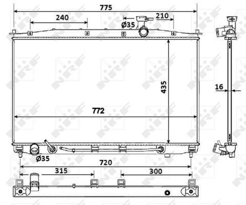 Nrf radiator for - radiator, hyundai