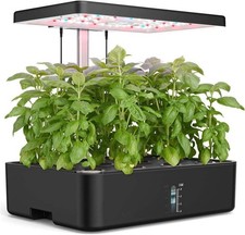 12-Pod Hydroponic Indoor Gardening System with LED Lighting, Auto-Timer, Adjusta