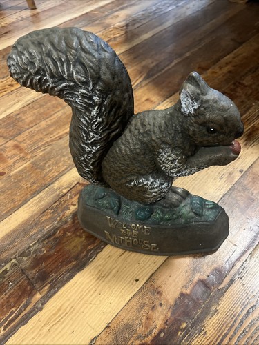 Large squirrel doorstop - , cast