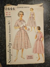 Vintage Original 1950s Sewing Pattern - Answer Dress and Jacket -Size 16,Bust 36