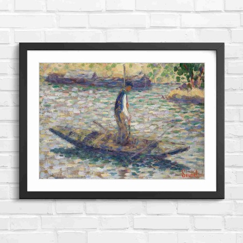 Impressionist barge man - man, river