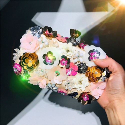 Women floral beaded clutch - floral,