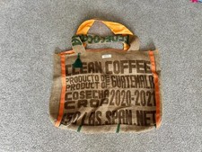XL Clean Coffee Guatemala Burlap Jute Multifunctional Holiday Bag Beige Orange
