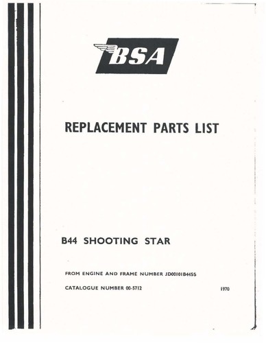 Bsa parts manual book - bsa, b44