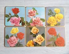 Kitch Placemats 1950 Mid Century Drinks Dinner  Win-el-ware, Roses Cased Vintage