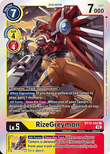 Bt12 042 rizegreymon - rizegreymon, rare