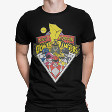 Power Rangers Logo Group Official Men's T-Shirt Mighty Morphin Rangers Shirts