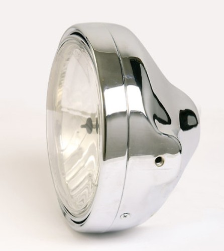 Clear glass headlight - , chrome
