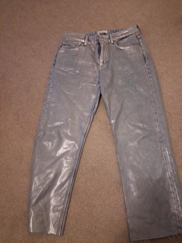 Zara silver coated jeans - zara,