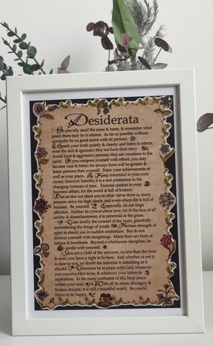Desiderata framed poem max - desiderata,