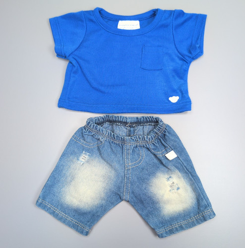 Build bear blue pocket - bear, t