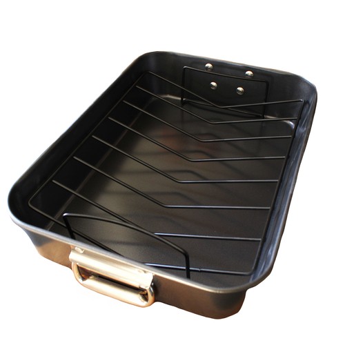 Rectangular metal roasting pan - metal,