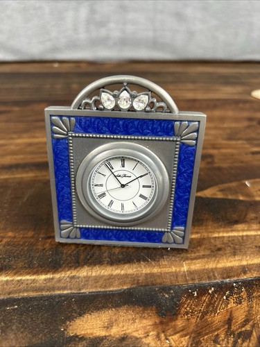 Seth thomas pewter small clock - seth,