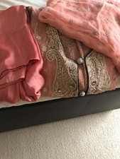 Used - Ladies  3-Piece Heavy Pakistani/Asian Wedding Suit - Pink / Small