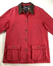 Land’s End Canvas Field Coat Barn Coat Leather Collar Ladies’ Size L