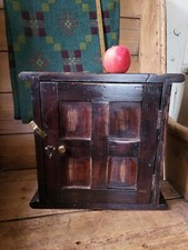 Antique Small Pine Cupboard Wall Hanging Spice Kitchen Bathroom