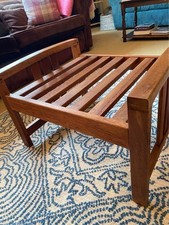 Vintage Teak Slatted Footstool