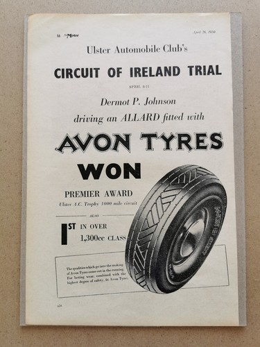 Vintage avon tyres ulster - avon,