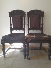 Pair Of Antique Oak Jacobean
