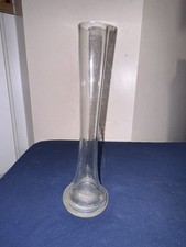 Clear glass lily vase with a
