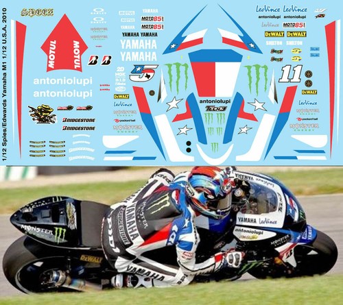 Decals for yamaha - 1/12, m1