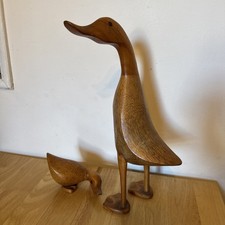 Large Wooden Duck and Duckling
