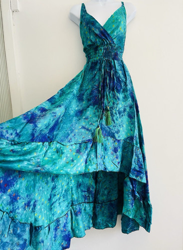 Blue dress long - dress, bohemian