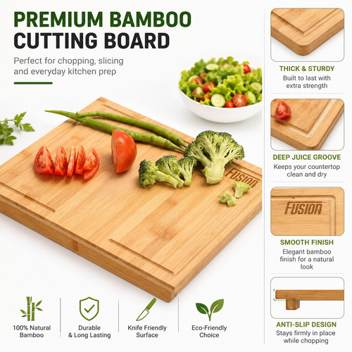 Wooden bamboo chopping board - wooden,