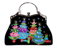 Vtg VENDULA PURSE Black Velvet