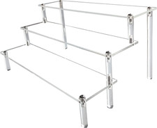 1/3/4 Tiers Transparent Acrylic Display Shelf Counter Riser Stand Rack Shelves