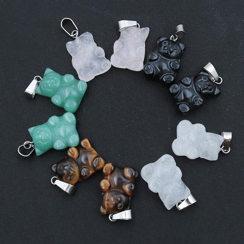 Natural stone crystal teddy - natural,
