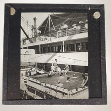 Magic Lantern  Glass Slide Collectable Rare Unique Swimming pool 
