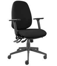 KO4X 24hr Chair Black Fabric Ergonomic Office Computer CRACK ON BACKREST VAT inc