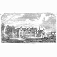 LONDON The Godolphin School at Hammersmith - Antique Print 1862
