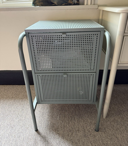 Pair green metal bedside - pair,