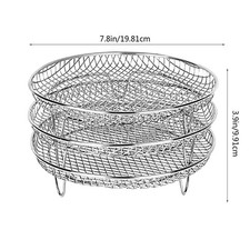 Air Fryer Rack Stainless Steel Double Basket Liner Grill Accessories Baking Tray