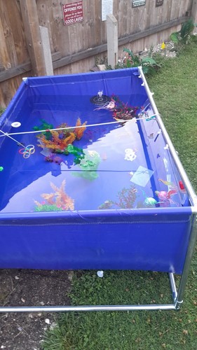 Outdoor fish tank - , and